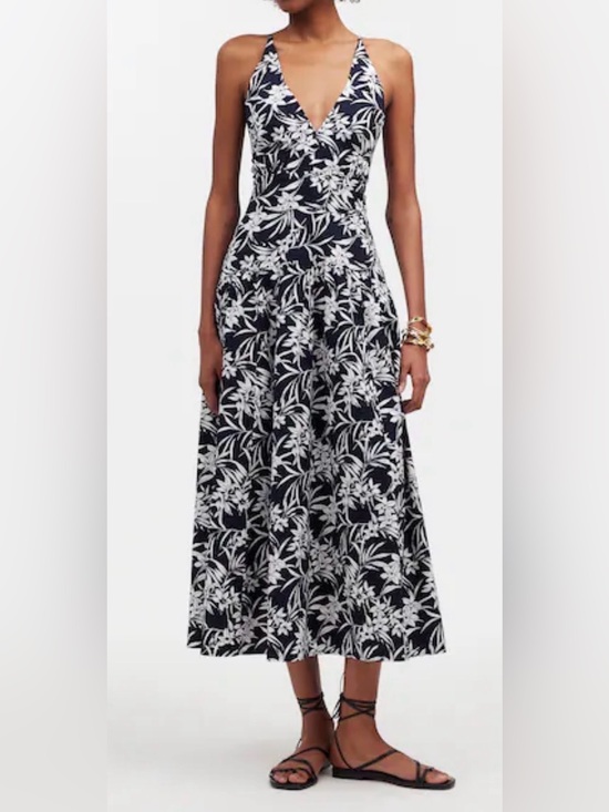 Madewell Dresses & Skirts - NWT New Smocked Halter Midi Dress in Poplin